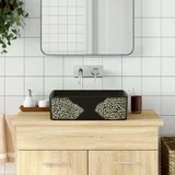 Nadgradni umivaonik crni pravokutni 46 x 35 5 x 13 cm keramički