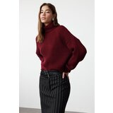 Trendyol Burgundy Crop Turtleneck Knitwear Sweater Cijene