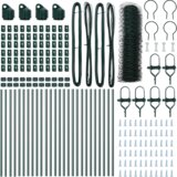 vidaXL Heksagonalna ograda Zelena 0.8x50 m Čelična, Stupci za ogradu 13 kom Zelena Ø32 mm 120 cm Galvanizirani čelik | shoptok.hr