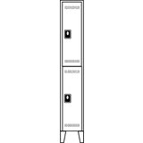 Wolf Garderobna omara, višina predelka 820 mm, VxŠxG 1850 x 400 x 500 mm, širina razdelka 400 mm, barva korpusa / vrat svetlo siva / svetlo siva | Shoptok.si