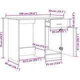 vidaXL Pisalna miza artisan hrast 100x50x76 cm inženirski les | Shoptok.si