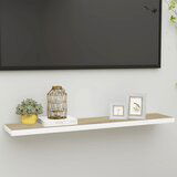 vidaXL Stenska polica barva hrasta in bela 120x23,5x3,8 cm MDF | Shoptok.si
