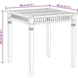  Vrtni blagovaonski stol 80 x 80 x 80 cm od masivne tikovine | shoptok.hr