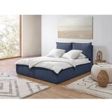 Bobochic Paris Temno modra oblazinjena zakonska postelja s prostorom za shranjevanje z letvenim dnom 160x200 cm Garance – | Shoptok.si