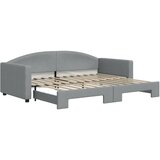  Dnevni krevet na razvlačenje svjetlosivi 90 x 200 cm od tkanine | shoptok.hr
