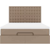vidaXL Otomanski posteljni okvir z vzmetnico kapučino 140x200 cm, (22053297) | Shoptok.si