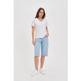 Marisse White Cotton V-Neck T-Shirt | Eponuda.ba