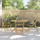 vidaXL 5-dijelni sklopivi bistro set s tamnosivim jastucima od bambusa | shoptok.hr