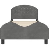 Krevet za djecu s uzglavljem Tamnosiva 80 x 200 cm Baršun | shoptok.hr