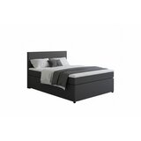 MID.YOU BOXSPRING POSTELJA 140 cm x 200 cm , tekstil, leseni material antracit | Shoptok.si