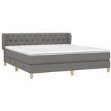  Box spring postelja z vzmetnico temno siva 160x200 cm blago, (20790097) | Shoptok.si