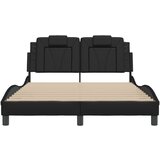 vidaXL Posteljni okvir z vzglavjem črn 140x200 cm umetno usnje | Shoptok.si
