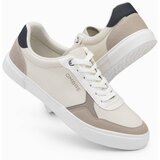 Ombre Men's sneaker shoes with colorful accents - cream cene