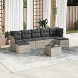 vidaXL 8-dijelni set vrtnih sofa od poliratana s jastucima svjetlosivi | shoptok.hr