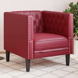  Fotelj chesterfield vinsko rdeč umetno usnje Cene