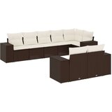  8-dijelni set vrtnih sofa s jastucima smeđi od poliratana | shoptok.hr