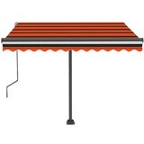  Ročno zložljiva tenda z LED lučkami 350x250 cm oranžna in rjava, (20728824) | Shoptok.si