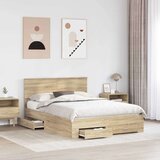  Okvir za krevet s uzglavljem Sonoma hrast 140 x 190 cm | shoptok.hr