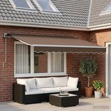  Skrovita tenda Sivosmeđa 3,5 x 2 m tkanina | shoptok.hr