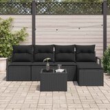  Set sofe 6 kom. 5-Broj sjedala Crna poliratan | shoptok.hr
