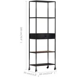 Ormarić za knjige 60x35x180 cm od grubog drva manga i željeza | shoptok.hr
