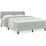 vidaXL Box Spring postelja z vzmetnico svetlo siva 160x200 cm žamet | Shoptok.si