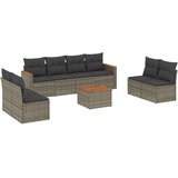  9-dijelni set vrtnih sofa od poliratana s jastucima sivi | shoptok.hr