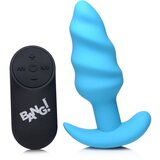Bang! 21X Silicone Swirl Plug with Remote Blue Cene