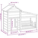  Kućica za pse siva 143 x 60,5 x 109 cm od masivne borovine | shoptok.hr