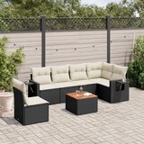 vidaXL 7-dijelni set vrtnih sofa od poliratana s jastucima crni | shoptok.hr