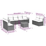  9-dijelni set vrtnih sofa s jastucima crni od poliratana | shoptok.hr