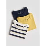 Reserved Pamučna majica 3 kom - krem | shoptok.hr
