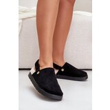 FB2 Women's Slippers On Thick Sole With Fur And Buckle Black Linneola | shoptok.hr