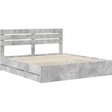  Krevetna konstrukcija s ladicama Betonski sivi 180 x 200 cm Siva 206 x 183 x 100 cm | Shoptok.si