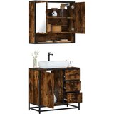  2-dijelni set kupaonskog namještaja dimljena boja hrasta drveni | shoptok.hr