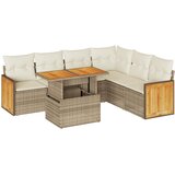  7-dijelni set vrtnih sofa poliratan i bagrem s jastucima | shoptok.hr