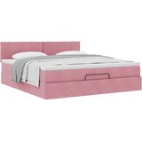  Otomanski krevet s madracem ružičasti 180x200 cm baršunasti | shoptok.hr