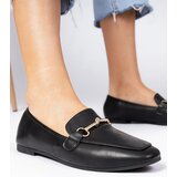 Gemre Black elegant loafers with a gold ornament and rhinestones Kalisa | Shoptok.si