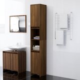 The Living Store Kopalniška omarica rjavi hrast 30x30x183,5 cm konstruiran les - Kopalniška Omarica, (21436608) Cene