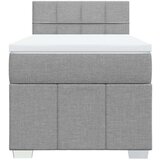 vidaXL Box spring postelja z vzmetnico svetlo siv 100x200 cm blago | Shoptok.si