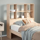 vidaXL Vzglavje s predelki 90 cm trdna borovina | Shoptok.si