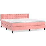  Box spring postelja z vzmetnico roza 160x200 cm žamet, (20894975) | Shoptok.si