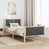  Krevetna konstrukcija Tamno siva 90 x 200 cm tkanina Smeđa | Shoptok.si