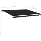 Tenda na ručno uvlačenje s LED svjetlima 350 x 250 cm antracit | shoptok.hr