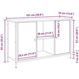 vidaXL TV ormarić Crni hrast 101x35x65 cm Konstruirano drvo i čelik | shoptok.hr