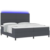 vidaXL LED Box Spring Krevet Tamno siva i bijela 200 x 200 cm | shoptok.hr