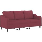  3-dijelni set sofa s jastucima crvena boja vina od tkanine | shoptok.hr