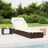  The Living Store Vrtni ležalnik z zložljivo streho rjav 213x63x97cm poliratan - Vrtna Postelja, (21481914) | Shoptok.si