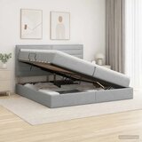  Krevet s madracem i skladištem Svjetlosiva 200 x 200 cm tkanina - Svjetlosiva 200 x 200 cm Dizajn linija | shoptok.hr
