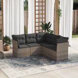 Maison Chic Seti vrtnega pohištva - Vrtna garnitura - Vrtni pohištvo set 5-delna z blazinami siv poli ratan, (21814150) | Shoptok.si